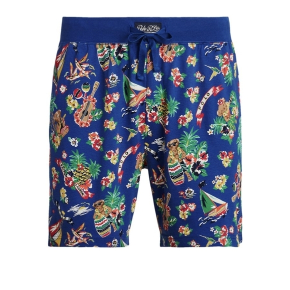Polo Ralph Lauren Men's Blue tropical vacation Polo Bear sleep short Size L NWT - Picture 3 of 15